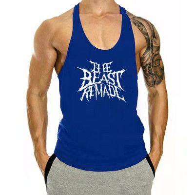 Meeste ovaalse dekoltee ja pealdisega sporttank