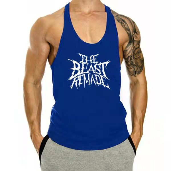 Meeste ovaalse dekoltee ja pealdisega sporttank