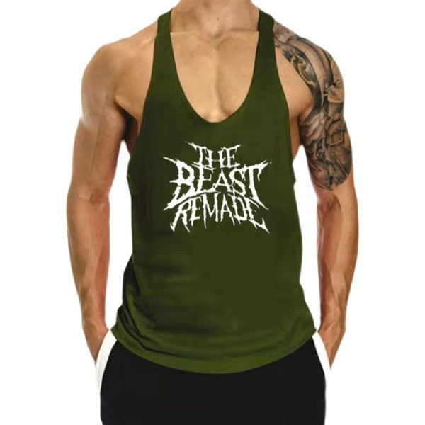 Meeste ovaalse dekoltee ja pealdisega sporttank