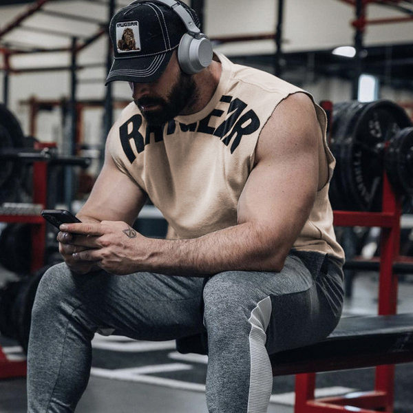 Νέο μοντέλο αθλητικό ανδρικό φανελάκι με στάμπα επιγραφής