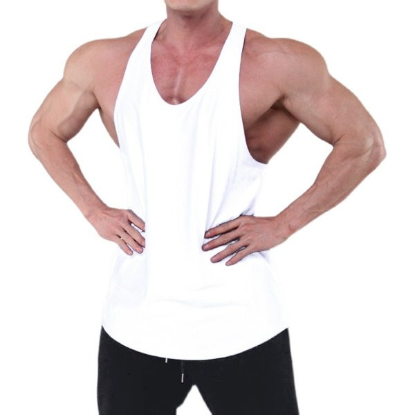 Μονόχρωμο ανδρικό φανελάκι με στρογγυλή λαιμόκοψη - κατάλληλο για σπορ