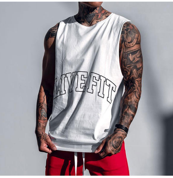 Ανδρικό αθλητικό φανελάκι καθημερινά με επιγραφή