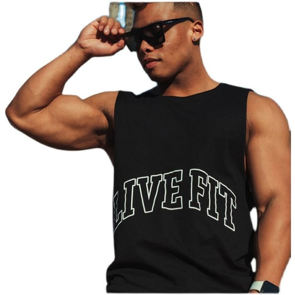 Ανδρικό αθλητικό φανελάκι καθημερινά με επιγραφή