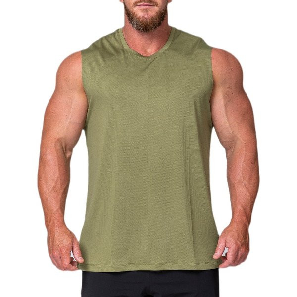 Lihtne ovaalse kaelusega meeste sportlik topp