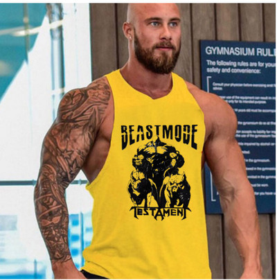 Ανδρικό φανελάκι με στάμπα και οβάλ λαιμόκοψη