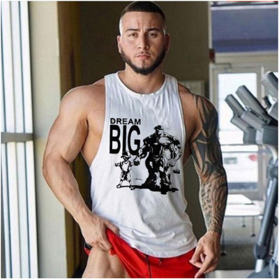 Спортен памучен потник с щампа