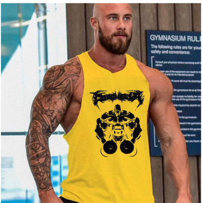 Спортен памучен потник с щампа