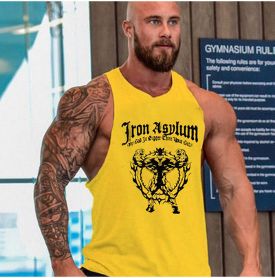 Спортен памучен потник с щампа