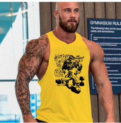 Спортен памучен потник с щампа