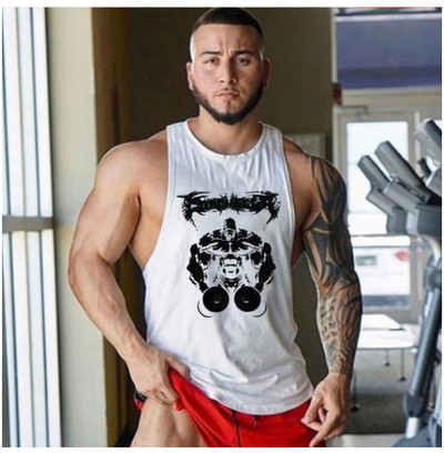 Спортен памучен потник с щампа