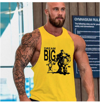 Спортен памучен потник с щампа