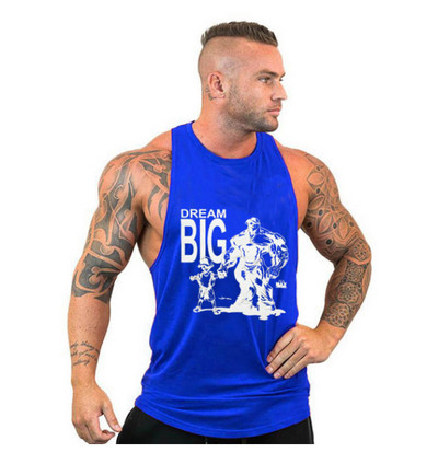 Спортен памучен потник с щампа