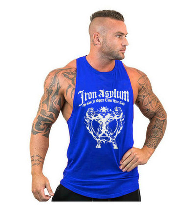 Спортен памучен потник с щампа