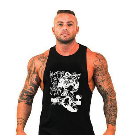 Спортен памучен потник с щампа