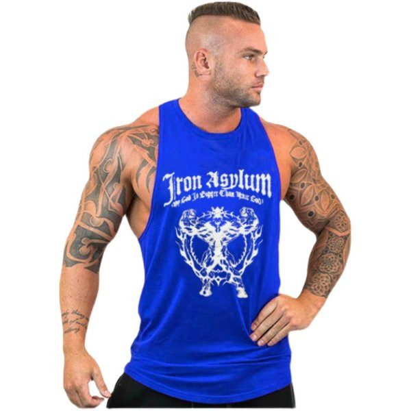 Спортен памучен потник с щампа