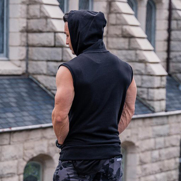 Памучен спортно- ежедневен потник с качулка