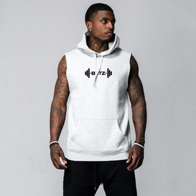 Novi model muške majice bez rukava s kapuljačom i džepom