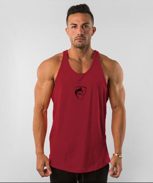 Pamučna muška sportska majica bez rukava s aplikacijom