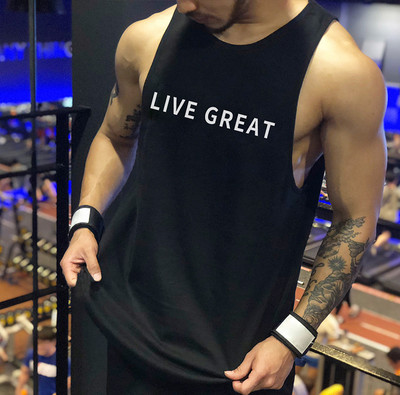 Ανδρικό αθλητικό φανελάκι με επιγραφή - τρία χρώματα