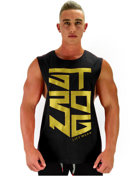 Ανδρικό σπορ φανελάκι casual με οβάλ λαιμόκοψη και επιγραφή