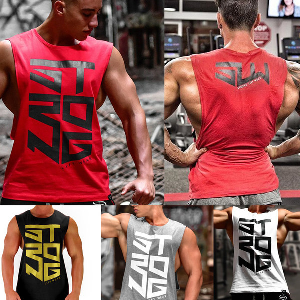 Ανδρικό σπορ φανελάκι casual με οβάλ λαιμόκοψη και επιγραφή