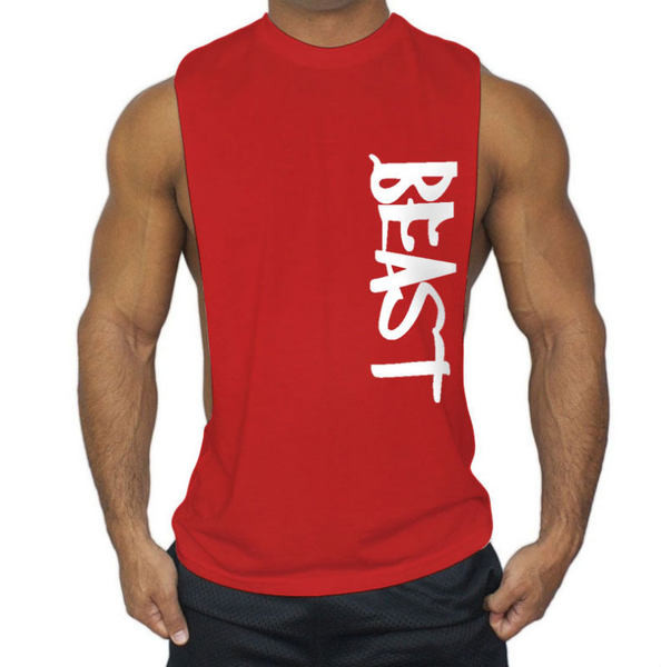 Βαμβακερό φανελάκι με επιγραφή - για σπορ