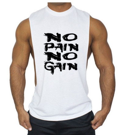 Ανδρικό φανελάκι με επιγραφές και στρογγυλή λαιμόκοψη