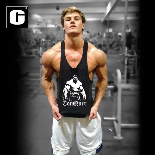 Muška sportska majica bez rukava sa natpisom i aplikacijom