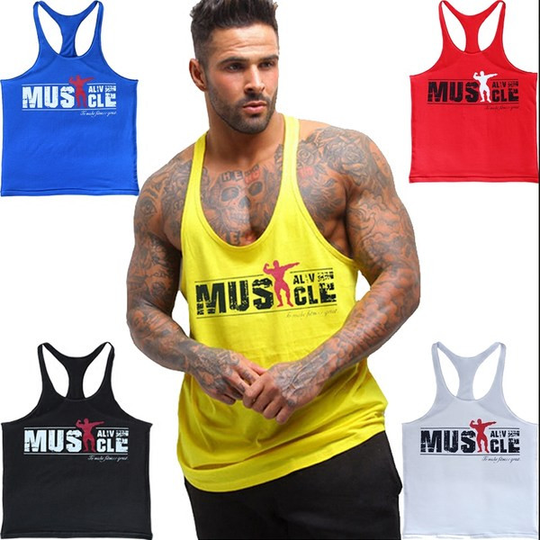 Мъжки летен спортен потник с надпис 