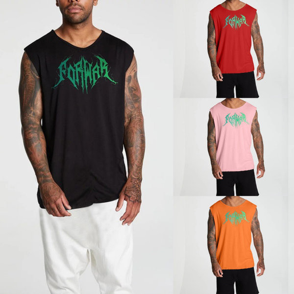 Ümara dekoltee ja trükiga meeste vabaaja topp