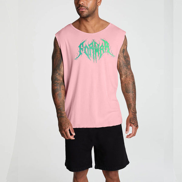 Ümara dekoltee ja trükiga meeste vabaaja topp