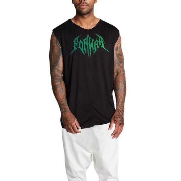 Ümara dekoltee ja trükiga meeste vabaaja topp