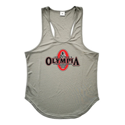 Ανδρικό αθλητικό φανελάκι με οβάλ λαιμόκοψη και στάμπα