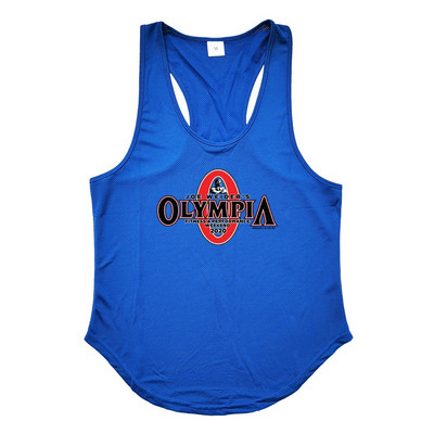 Ανδρικό αθλητικό φανελάκι με οβάλ λαιμόκοψη και στάμπα