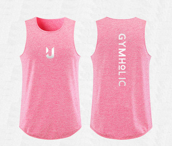 Muška sportska majica bez rukava s okruglim izrezom i printom na leđima