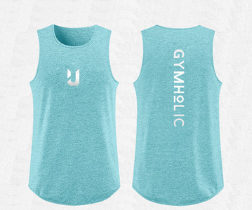 Muška sportska majica bez rukava s okruglim izrezom i printom na leđima