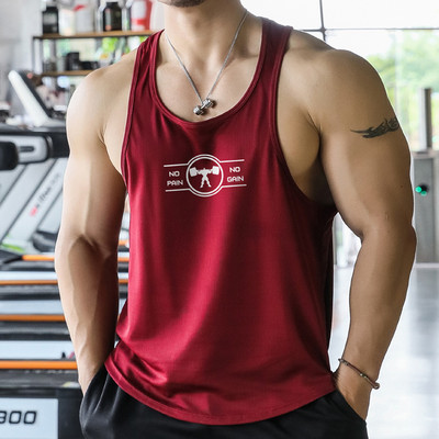 Ανδρικό φανελάκι με στάμπα-κατάλληλο για σπορ