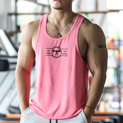 Ανδρικό φανελάκι με στάμπα-κατάλληλο για σπορ