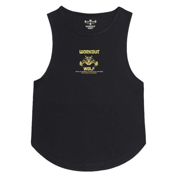 Gyorsan száradó anyagból készült férfi sportmellény, felirattal