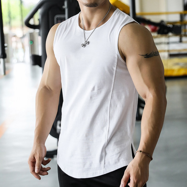 Памучен потник изчистен модел за спорт и ежедневие