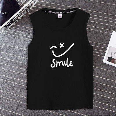 Pamut felső, széles pántokkal, nyomtatással