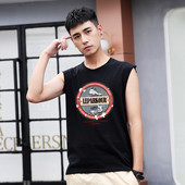 Pamut felsőrész széles pántokkal és színes nyomattal