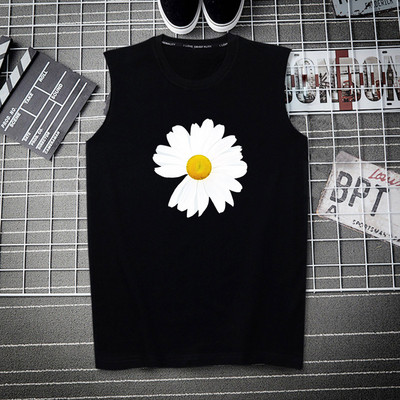 Pamut felsőrész széles pántokkal és színes nyomattal