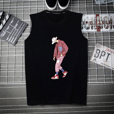 Pamut felsőrész széles pántokkal és színes nyomattal