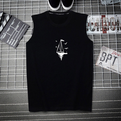 Pamut felsőrész széles pántokkal és színes nyomattal