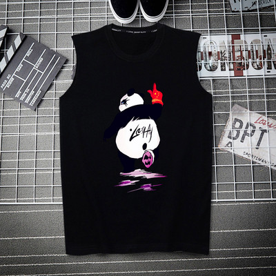 Pamut felsőrész széles pántokkal és színes nyomattal