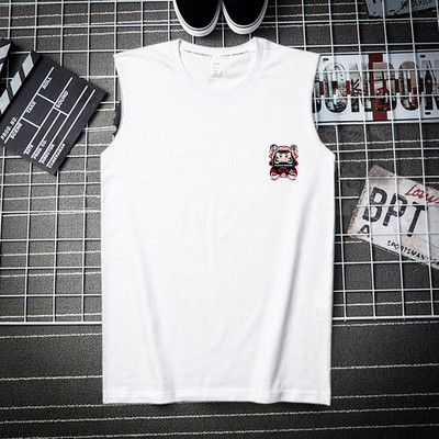 Pamut felsőrész széles pántokkal és színes nyomattal