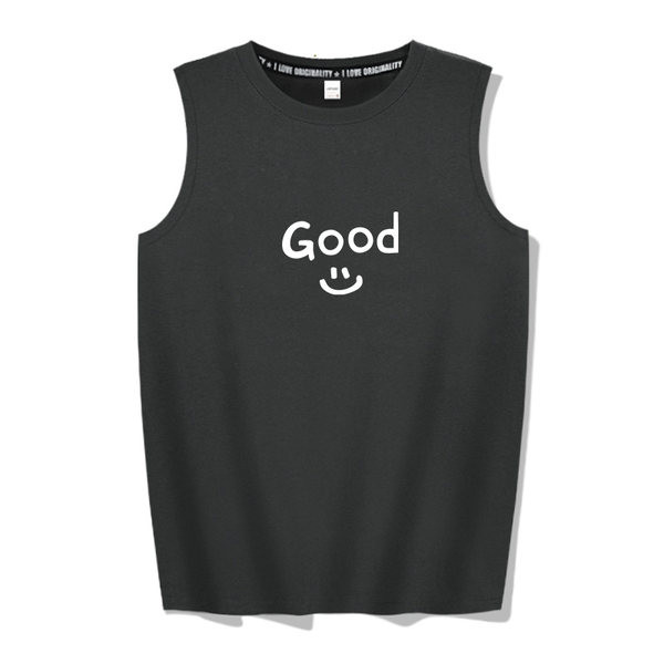 Muška pamučna majica bez rukava s printom - u više boja