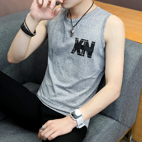 Ανδρικό φανελάκι casual με στρογγυλή λαιμόκοψη