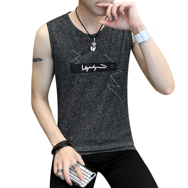 Ανδρικό φανελάκι casual με στρογγυλή λαιμόκοψη